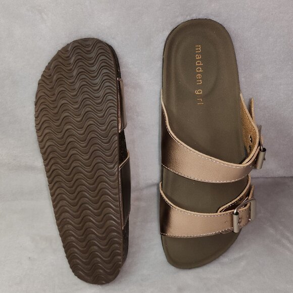 *New Low Price** Madden Girl Brasso Rose Gold Slides - Picture 10 of 11